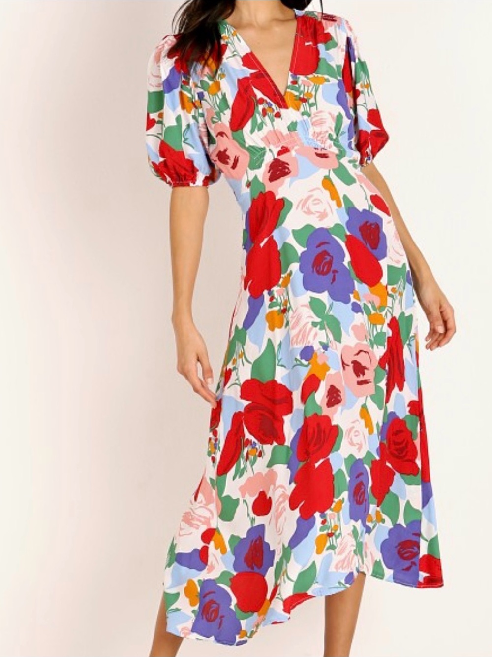 FAITHFULL THE BRAND Vittoria Midi Floral Dress US4 Small
